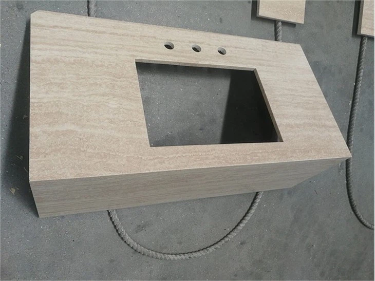roman travertine vanity top